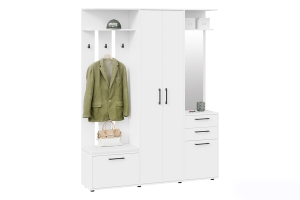 Набор мебели для прихожей «Витра» Тип 2 Белый ясень/Белый