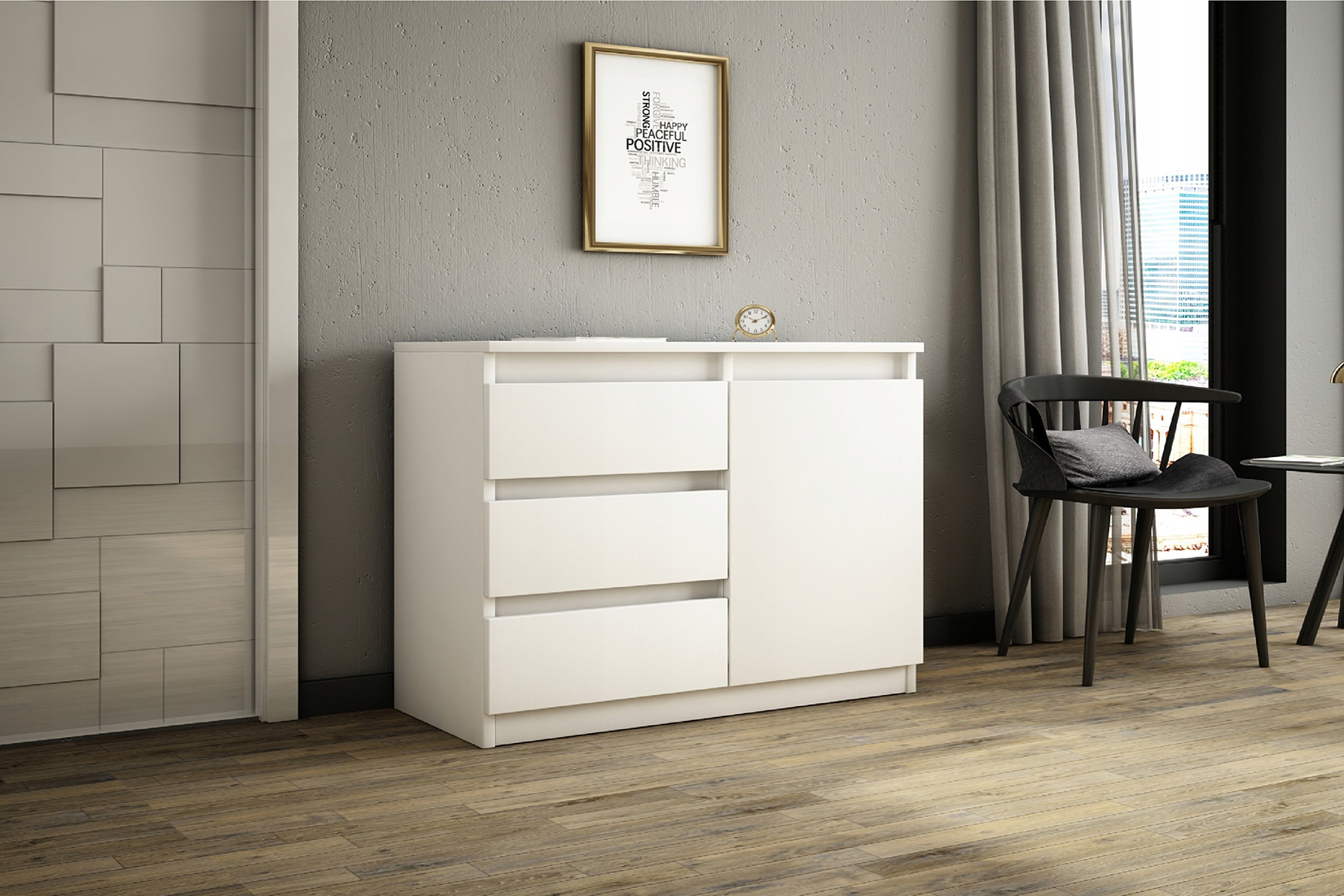 Сура 900 Комод 3-ящ. 1-ств. Белый