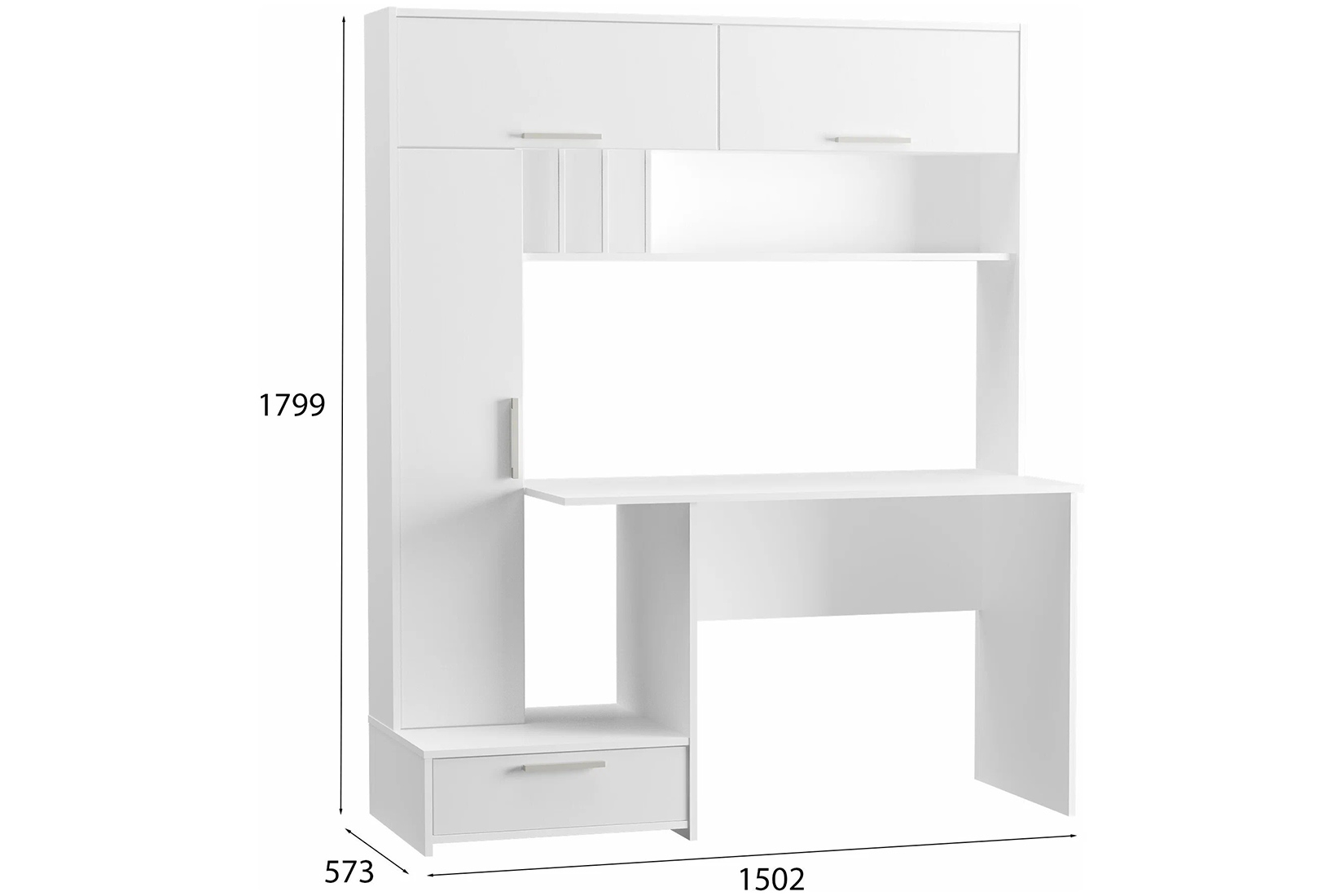 Крафт Стол письменный с надстройкой Белый
