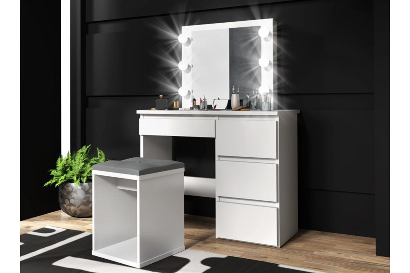 Сура Стол косметический с подсветкой Белый