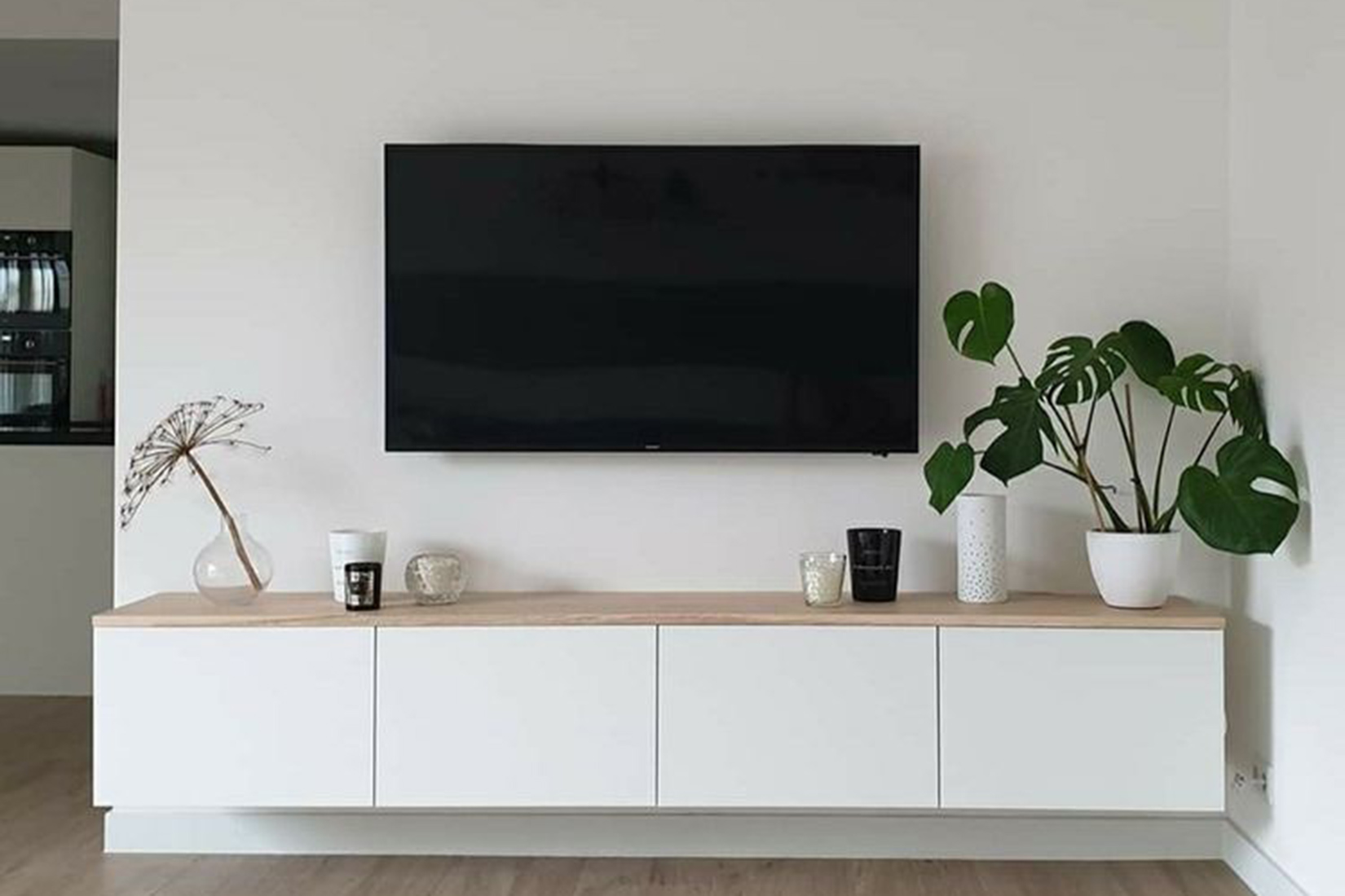 Сити-11 Тумба ТВ 1.6 подвесная Дуб сонома/Белый