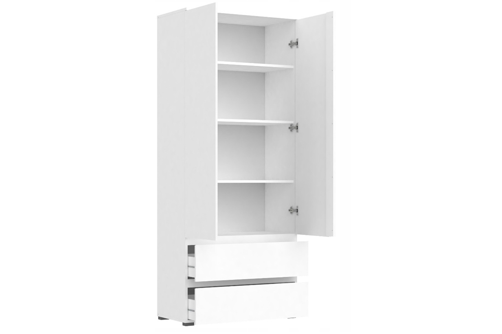 Сура Шкаф 2-х дв. 2 ящ. бельевой Белый