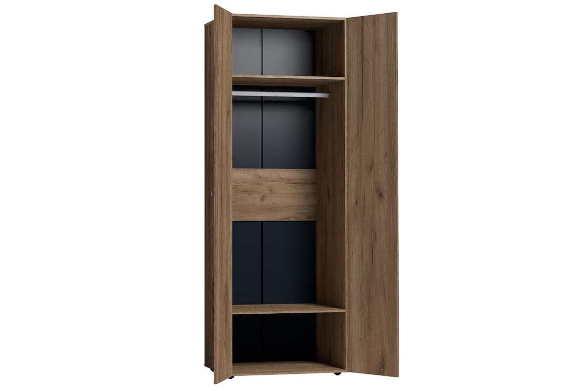 Шкаф для одежды с зеркалом Neo 54, дуб табачный