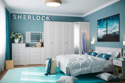 Кровать с подъемным механизмом Sherlock 42.2 160х200, ясень светлый