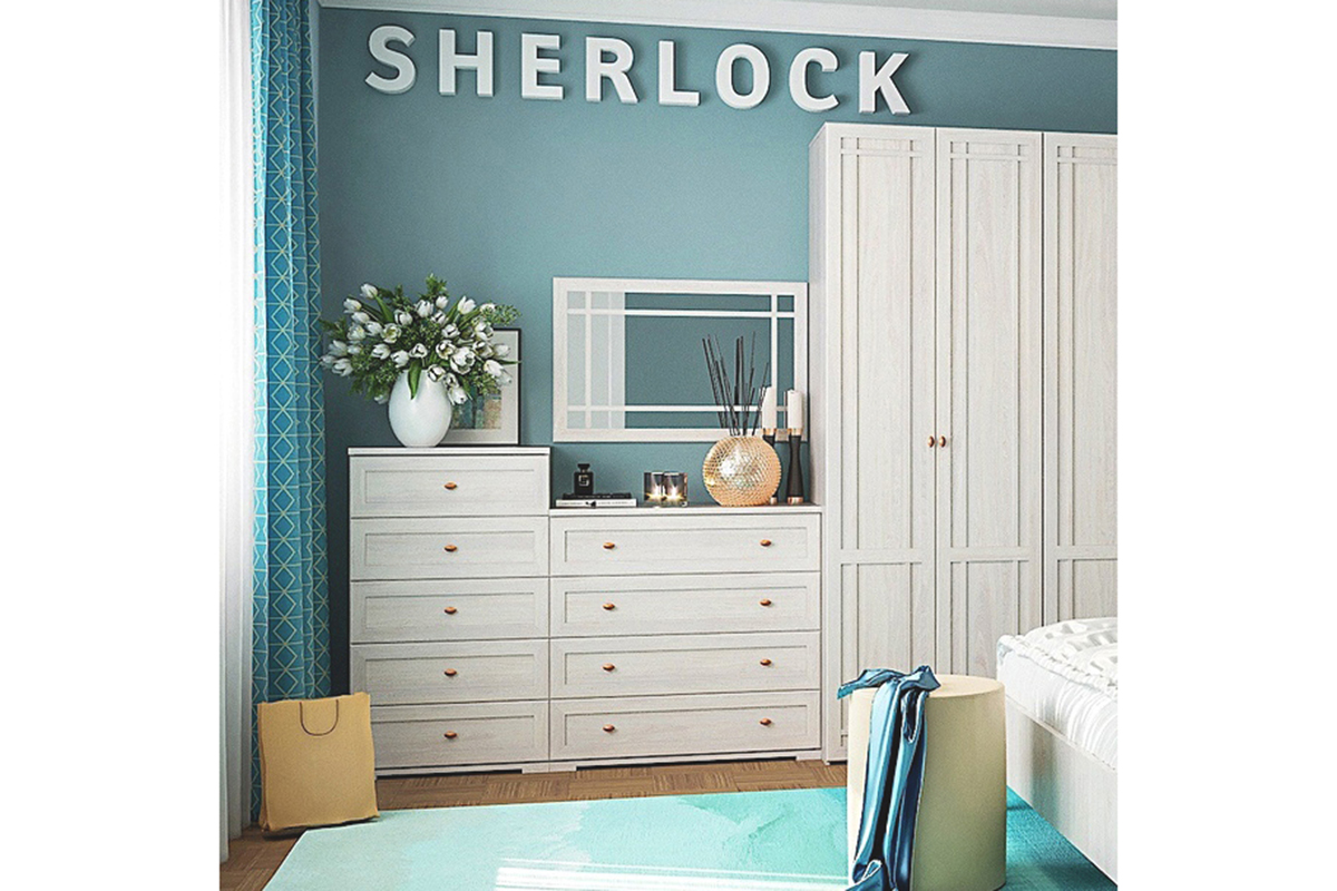 Шкаф распашной для одежды Sherlock 62, ясень светлый