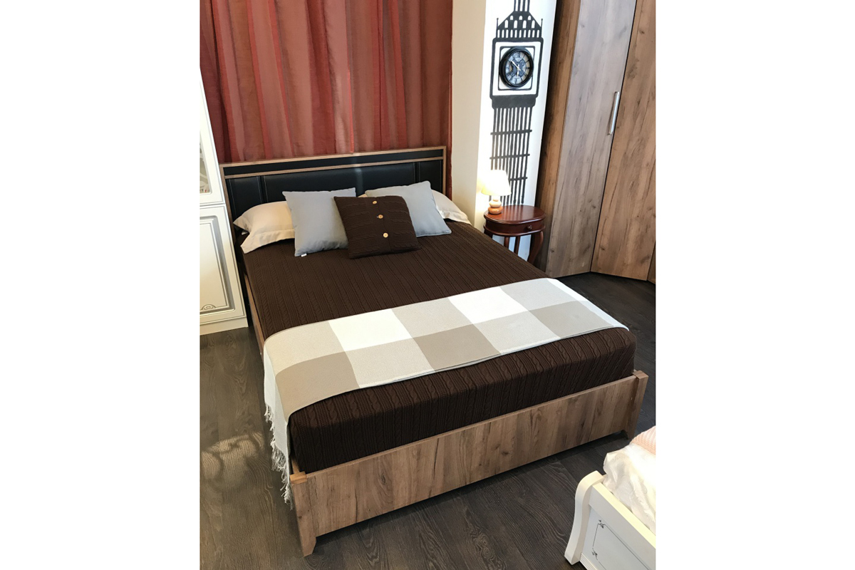 Кровать с подъемным механизмом Nature 307 Люкс 160х200, дуб табачный