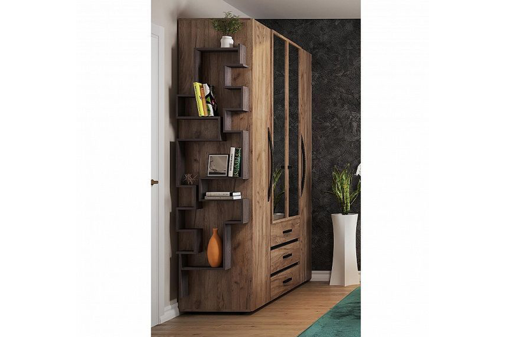 Шкаф для одежды и белья Nature 555, дуб табачный