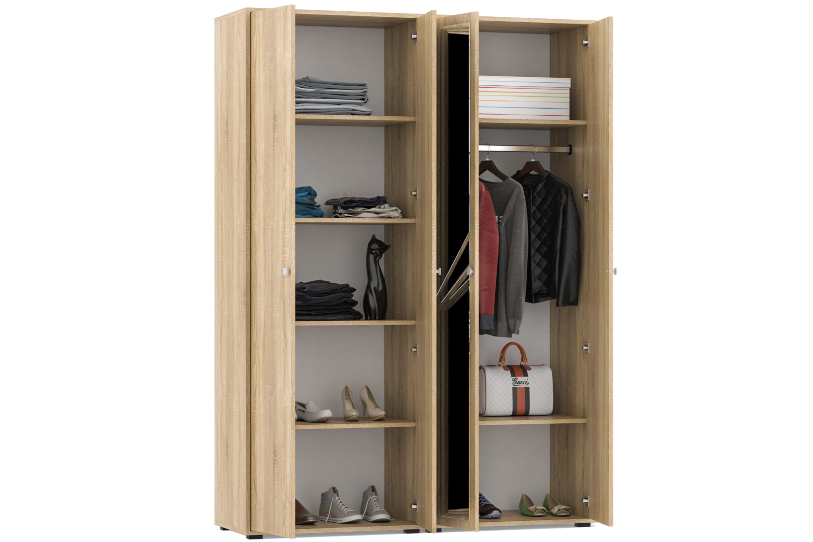 Камелия Шкаф 4-дв. Дуб сонома