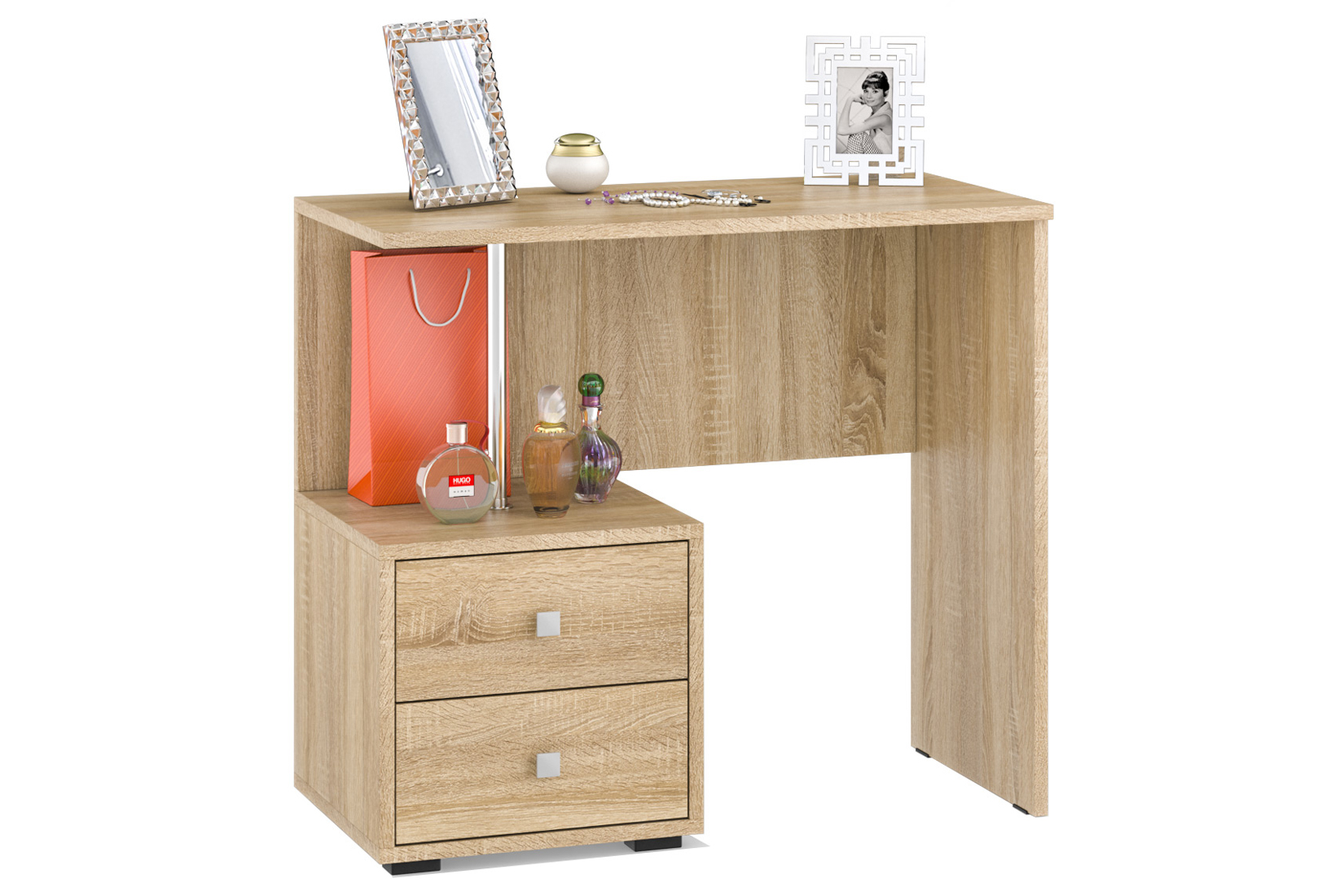 Камелия Стол косметический с зеркалом Дуб сонома