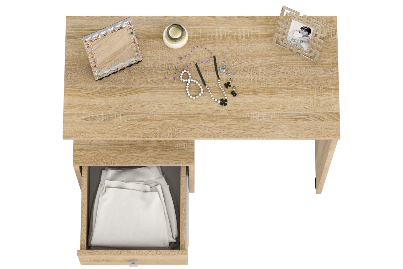 Камелия Стол косметический с зеркалом Дуб сонома