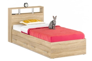 Камелия Кровать 90 с ящиками Дуб сонома