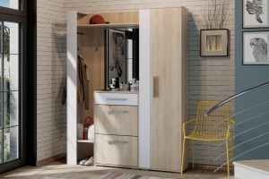 Нуар №1 Прихожая  Дуб сонома/Белый ясень