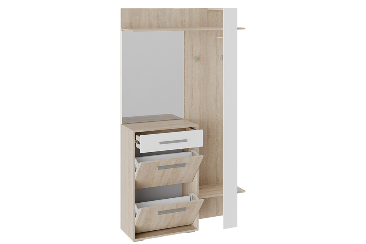 Нуар тип 1 Вешалка комбинированная  Дуб сонома/Белый ясень