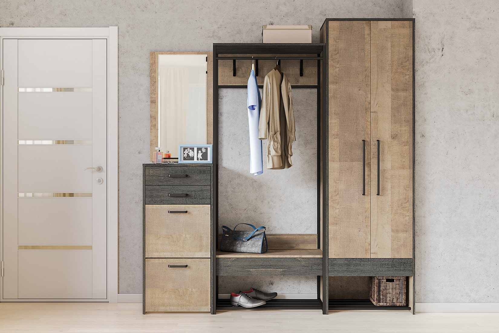 Трувор Зеркало 15.30 Дуб Гранж Песочный/Интра