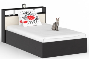 Камелия Кровать 120 без ящиков Венге/Дуб лоредо