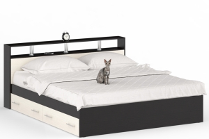 Камелия Кровать 180 с ящиками Венге/Дуб лоредо