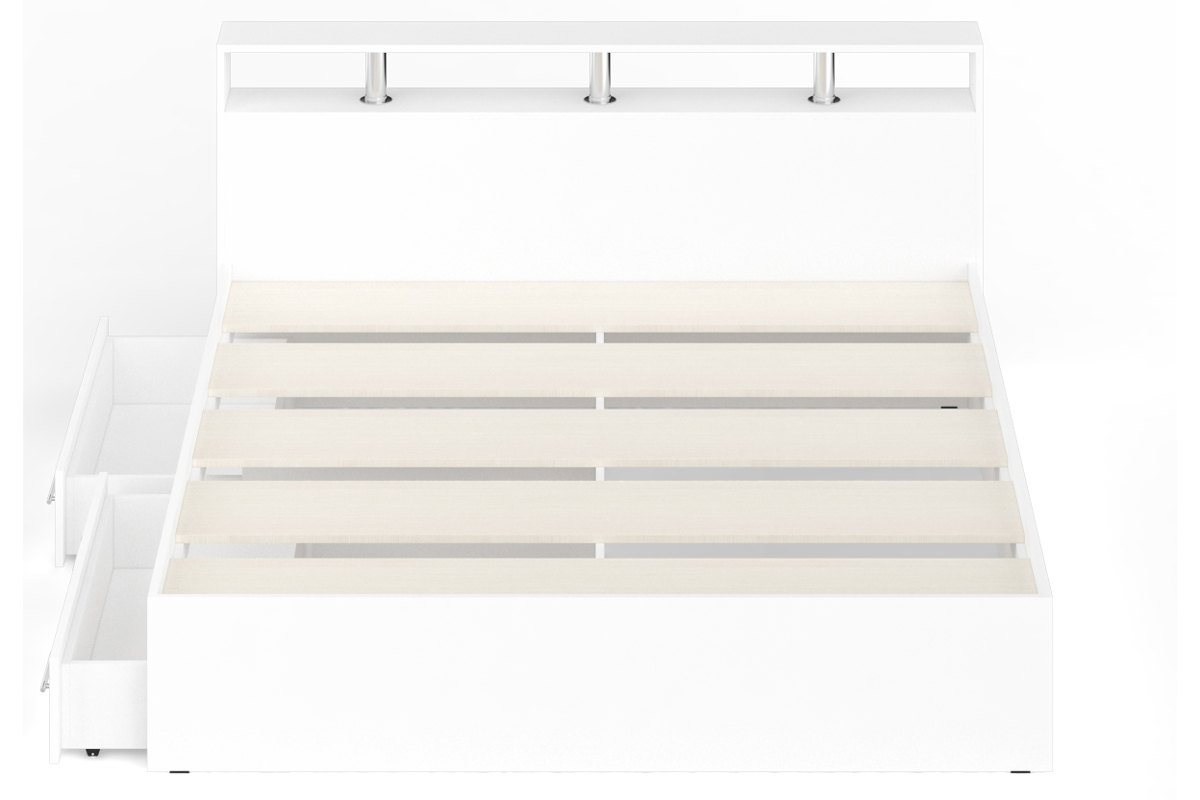 Камелия Кровать 180 с ящиками Белый