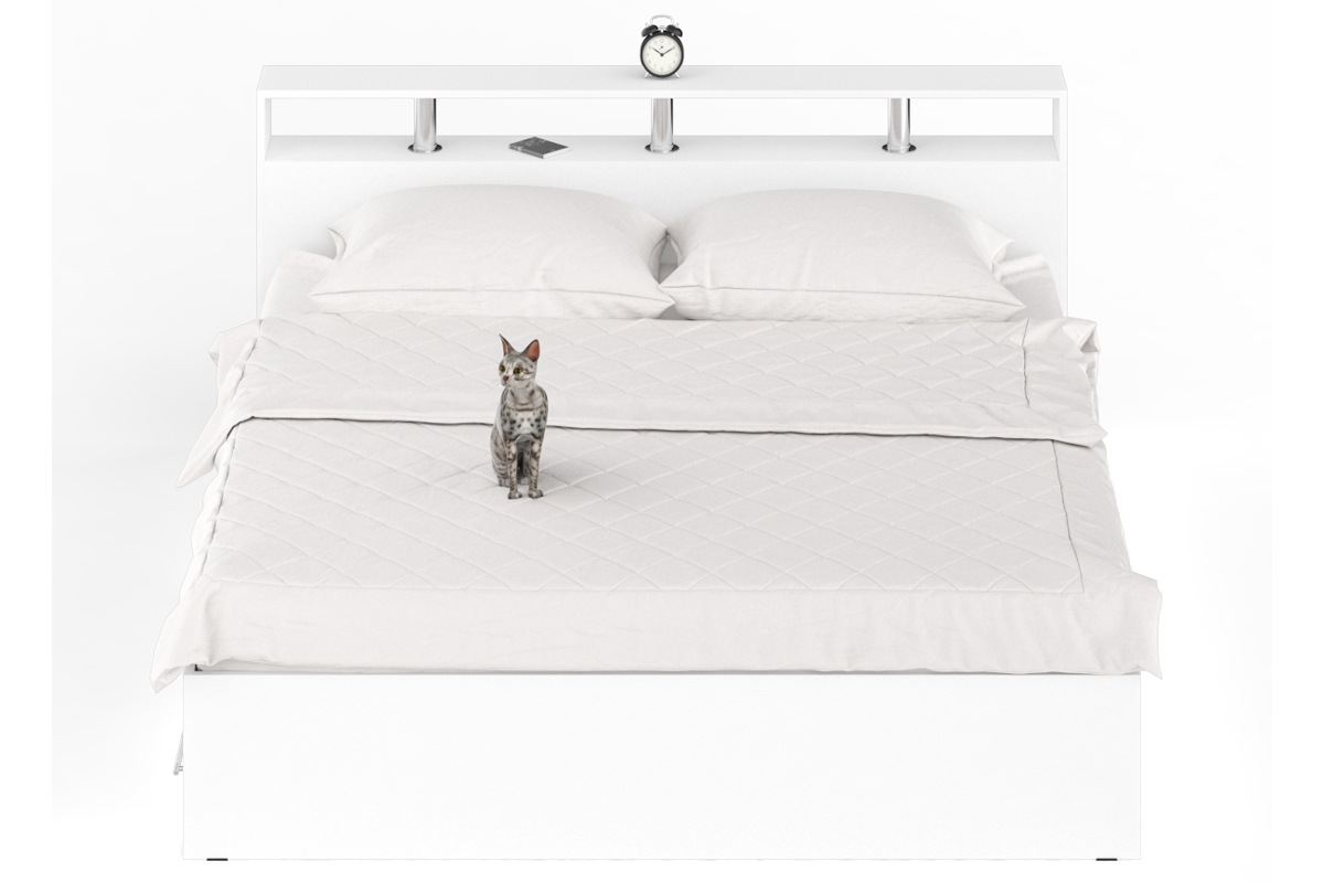 Камелия Кровать 180 с ящиками Белый