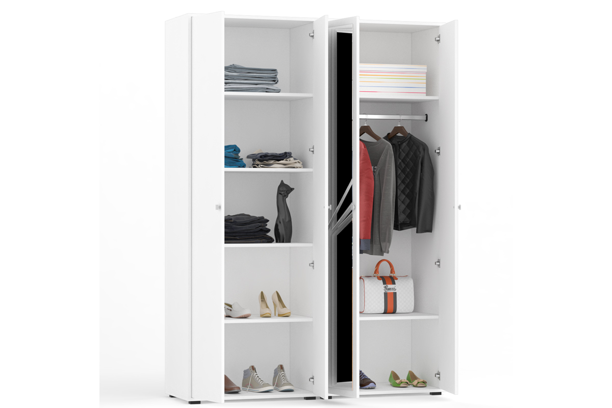 Камелия Шкаф 4-х створчатый Белый