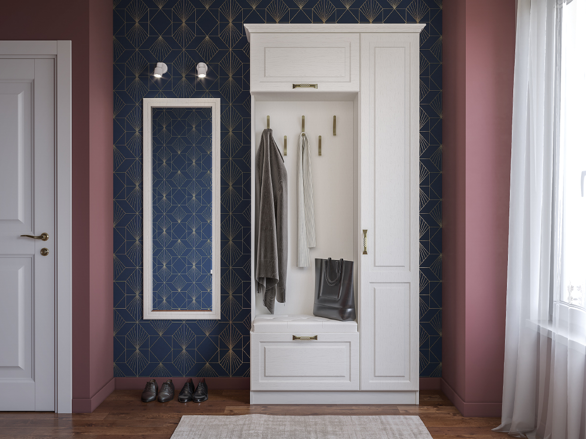 Ливерпуль № 1 Прихожая Ясень ваниль/белый