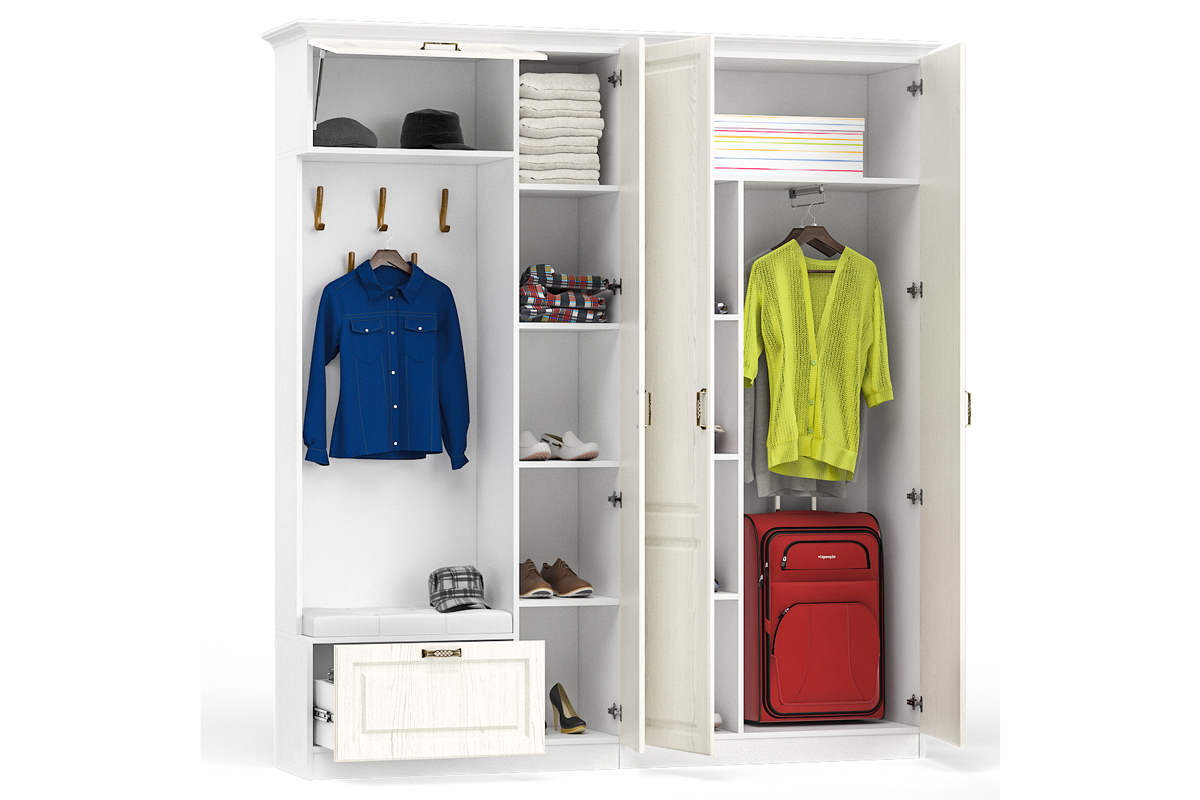 Ливерпуль № 2 Прихожая Ясень ваниль/белый