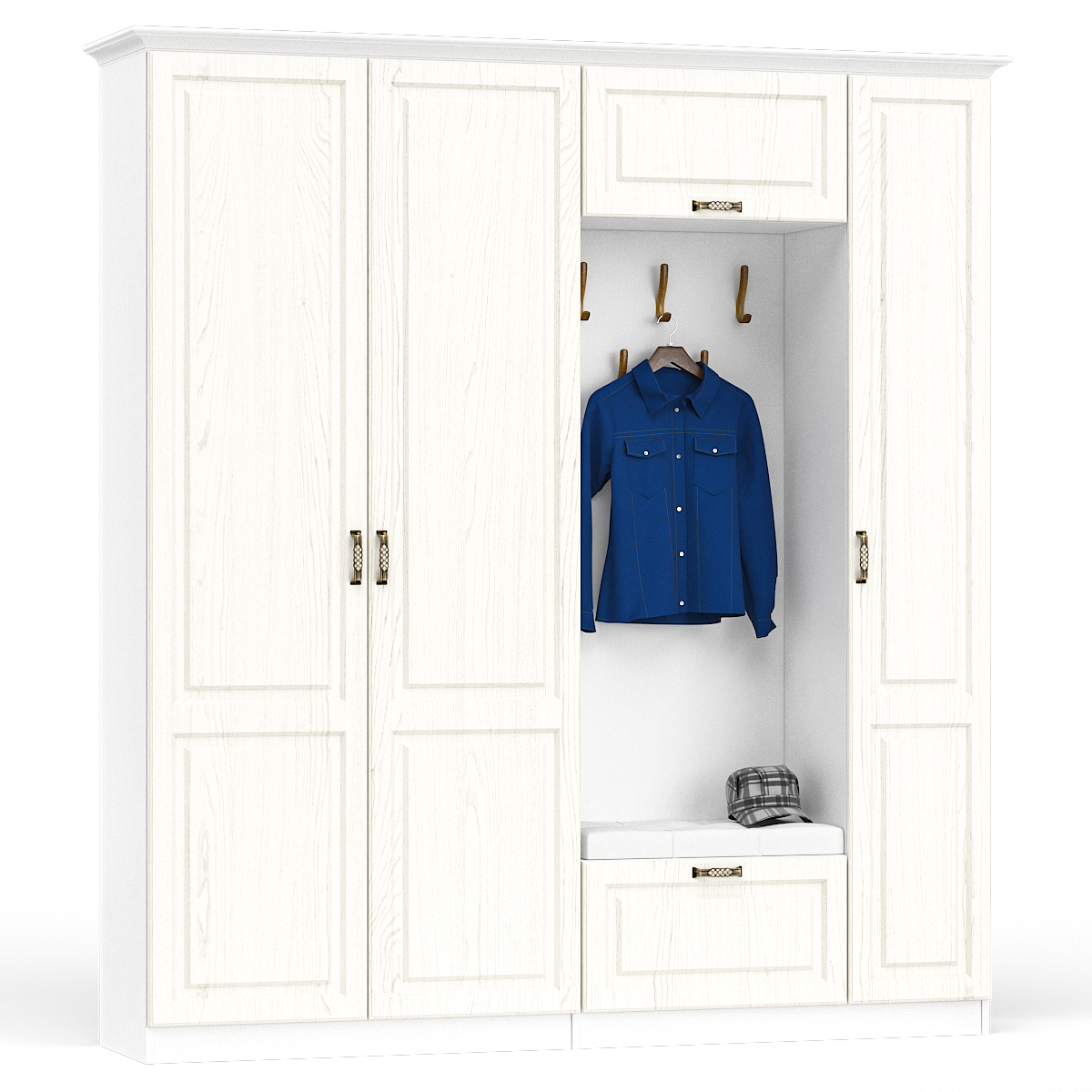 Ливерпуль № 2 Прихожая Ясень ваниль/белый