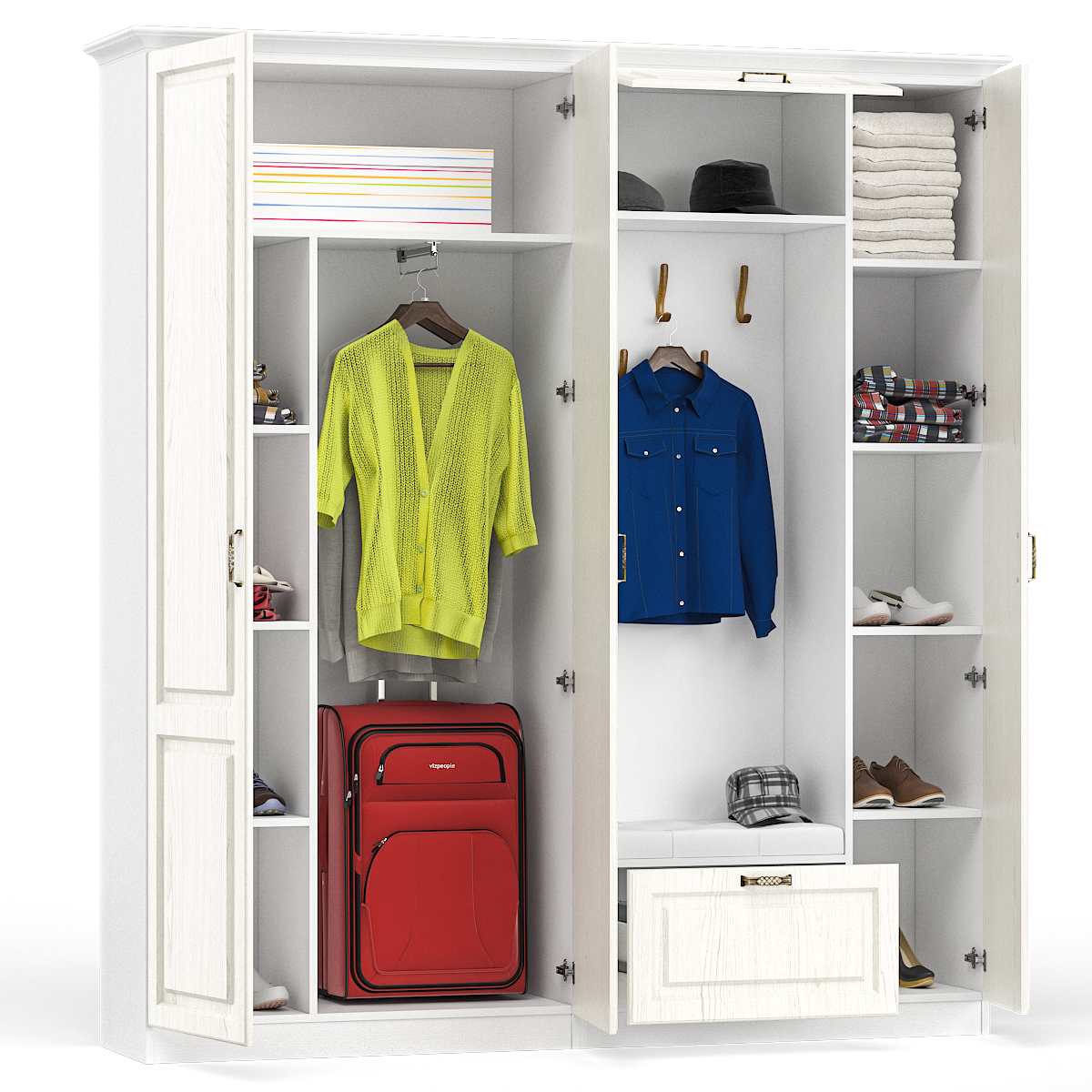 Ливерпуль № 2 Прихожая Ясень ваниль/белый