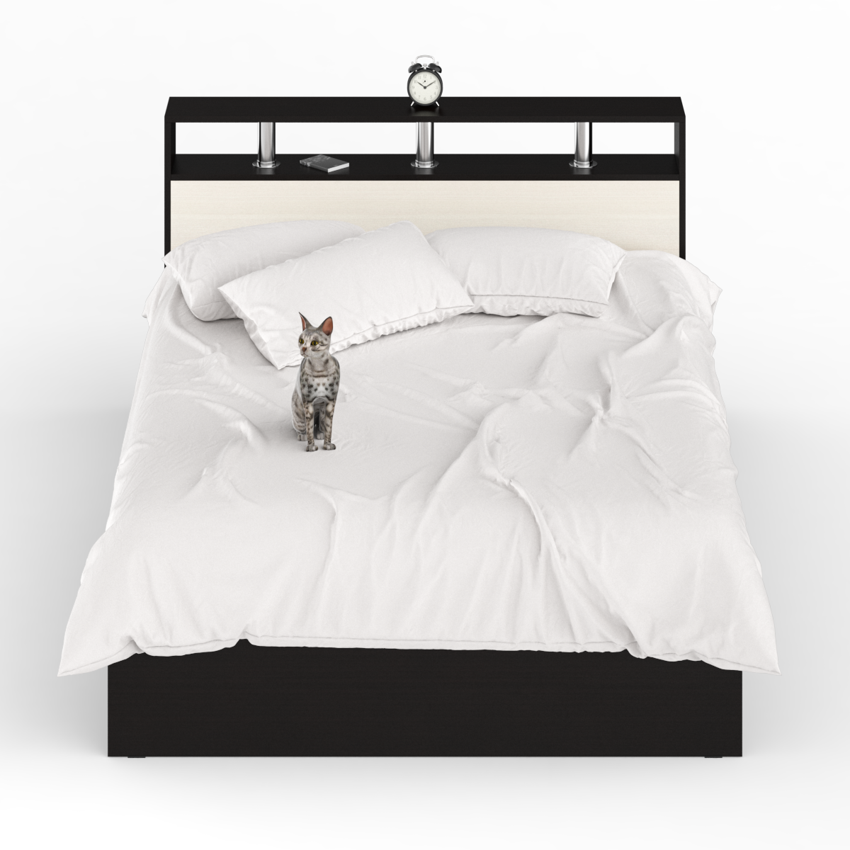 Камелия Кровать 140 без ящиков Венге/Дуб лоредо