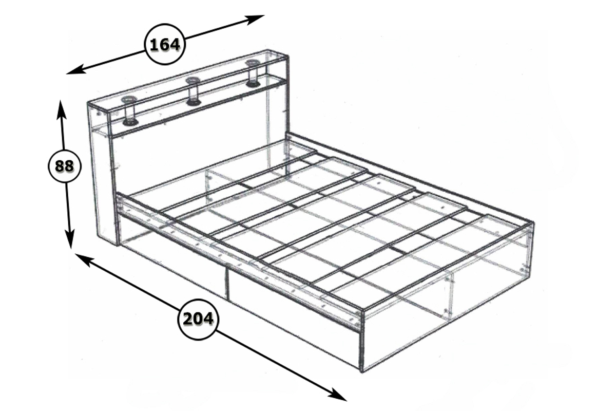 Камелия Кровать 160 без ящиков Венге/Дуб лоредо