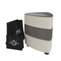 Норд Пуф (экокожа) темно-коричневый/белый