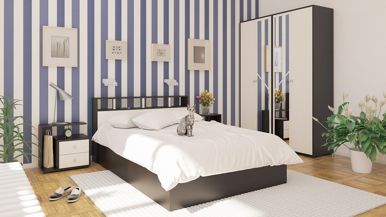 Камелия Шкаф 4-дв. Венге/Дуб лоредо