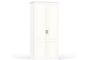 Ливерпуль 13.134 Шкаф распашной с карнизом Ясень ваниль/белый