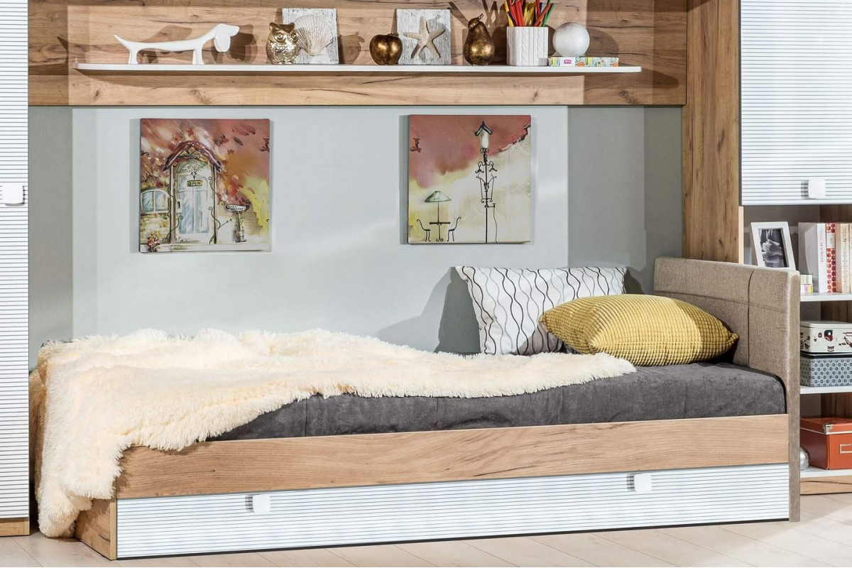 Модекс-2 ЛД-522-020 Кровать 90х200 см. с ортопед. основанием Дуб золотой