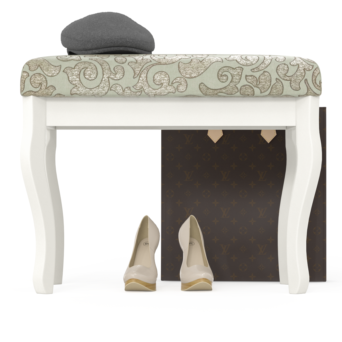 Вента-1 Банкетка Слоновая кость/ткань аллори бежевая