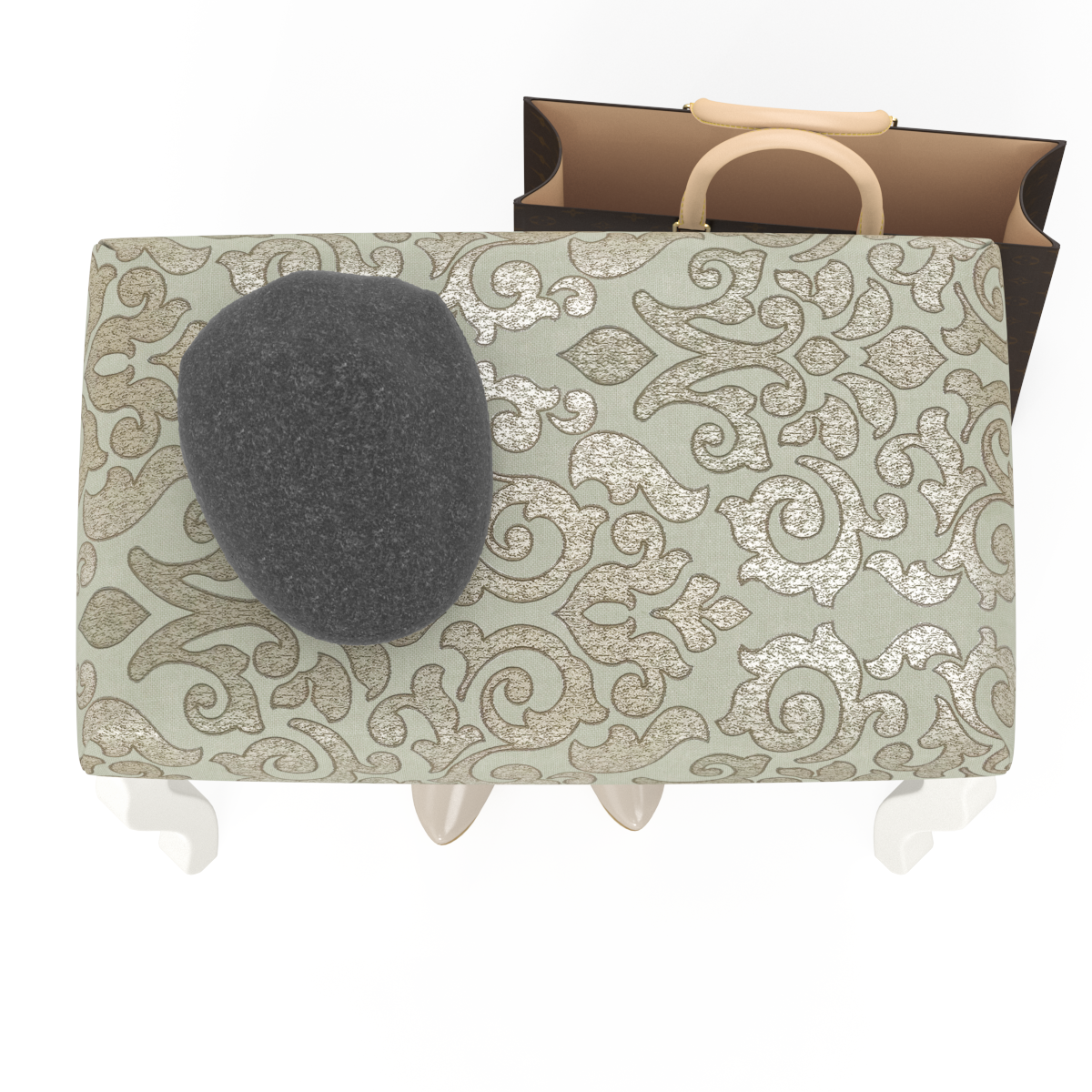 Вента-1 Банкетка Слоновая кость/ткань аллори бежевая