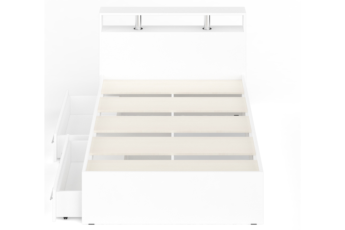 Камелия Кровать 120 с ящиками Белый