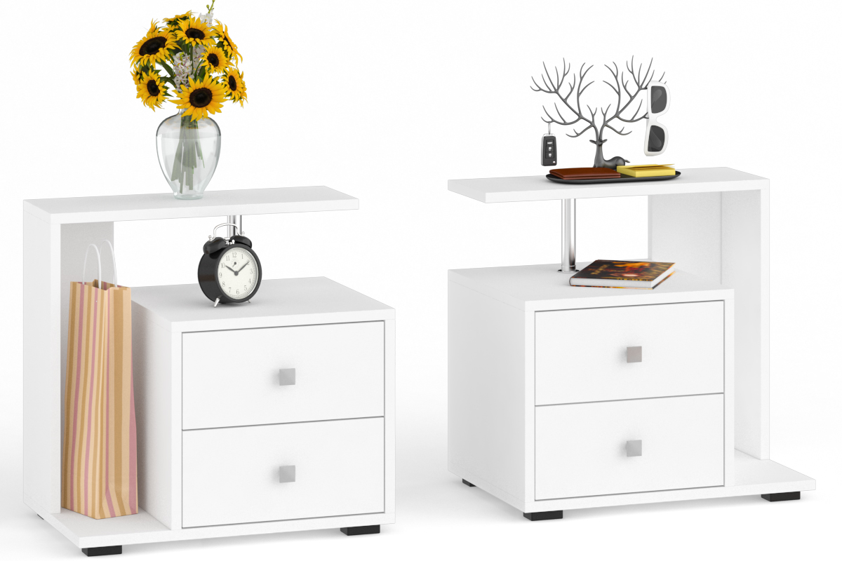 Камелия Комплект прикроватных тумб (левая + правая) Белый