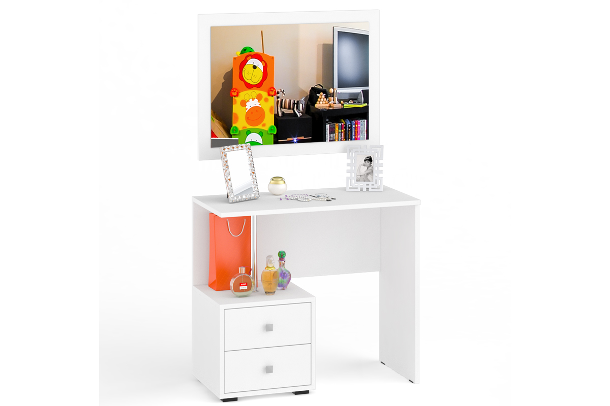 Камелия Стол косметический с зеркалом Белый