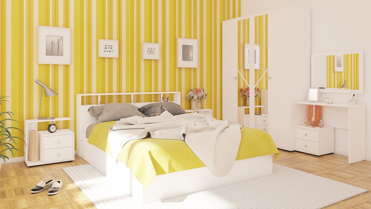 Камелия Стол косметический с зеркалом Белый