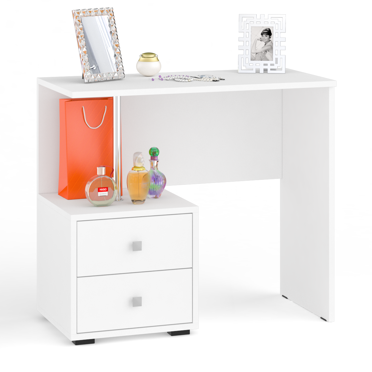 Камелия Стол косметический с зеркалом Белый