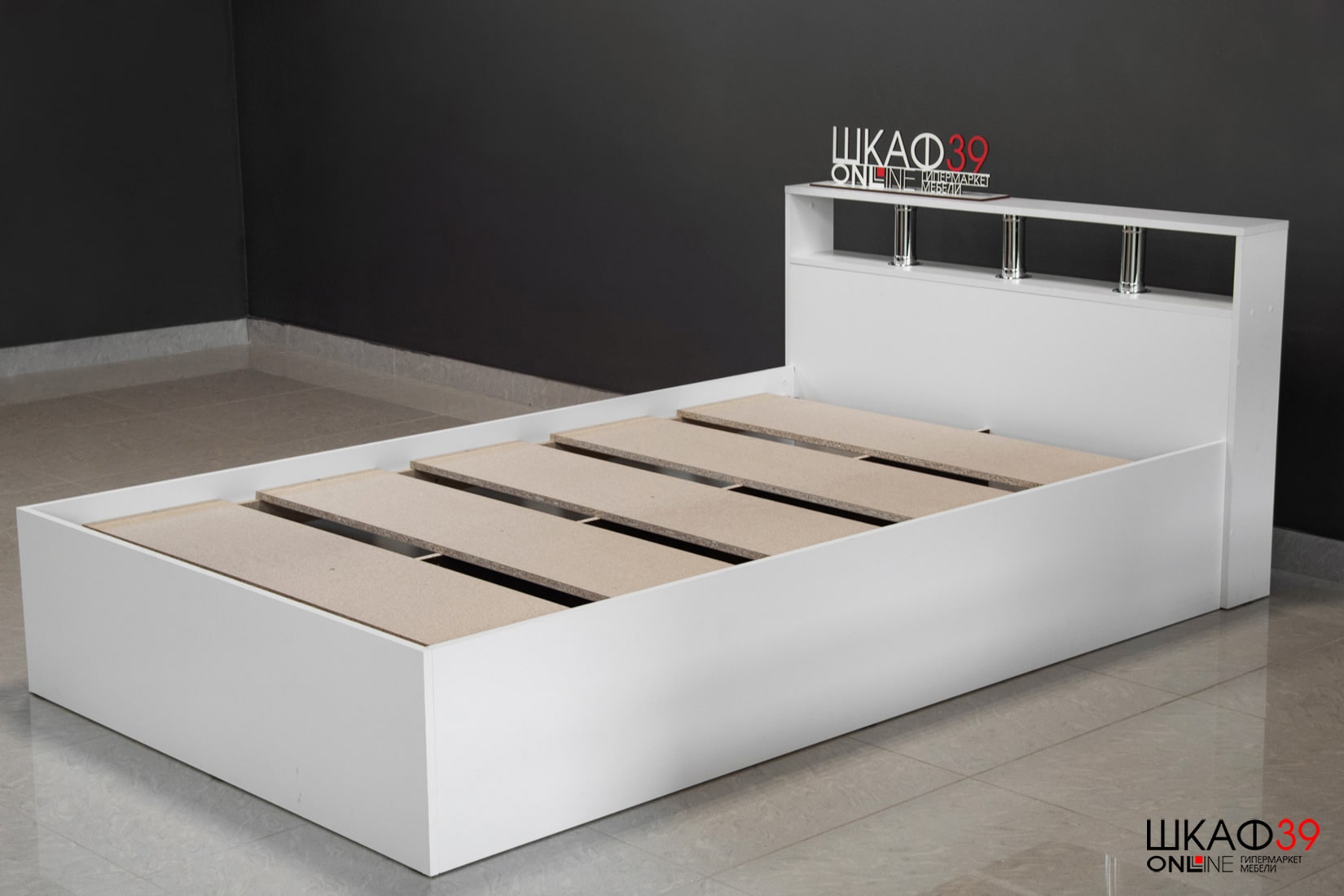 Камелия Кровать 140 без ящиков Белый