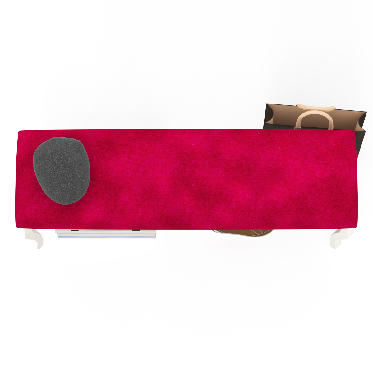 Вента-2 Банкетка Cлоновая кость/ткань вельвет люкс бордо