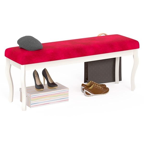 Вента-2 Банкетка Cлоновая кость/ткань вельвет люкс бордо