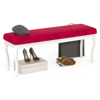 Вента-2 Банкетка Cлоновая кость/ткань вельвет люкс бордо