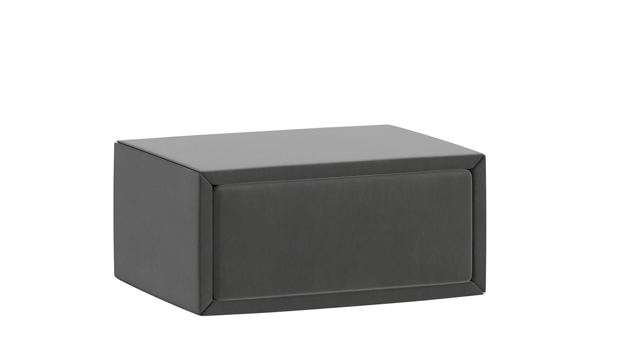 Элис тип 2 Тумба прикроватная с мягкой обивкой Велюр Графит