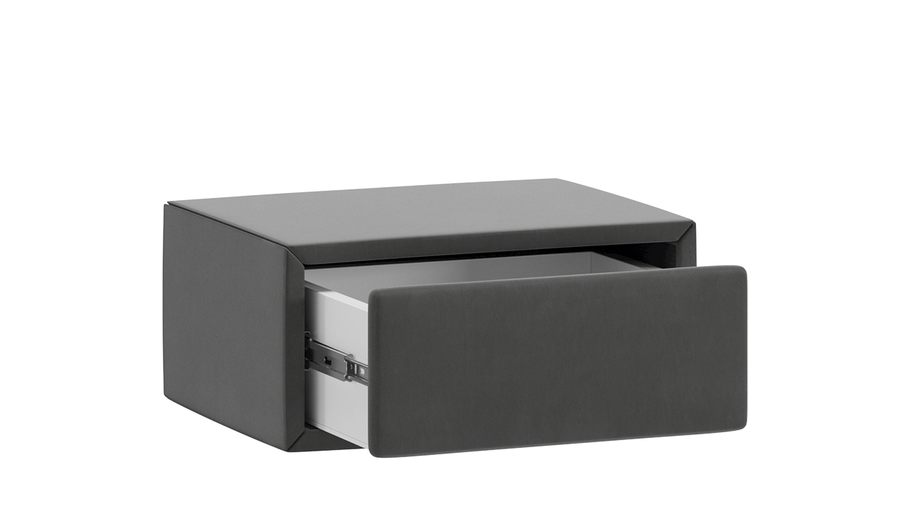 Элис тип 2 Тумба прикроватная с мягкой обивкой Велюр Графит