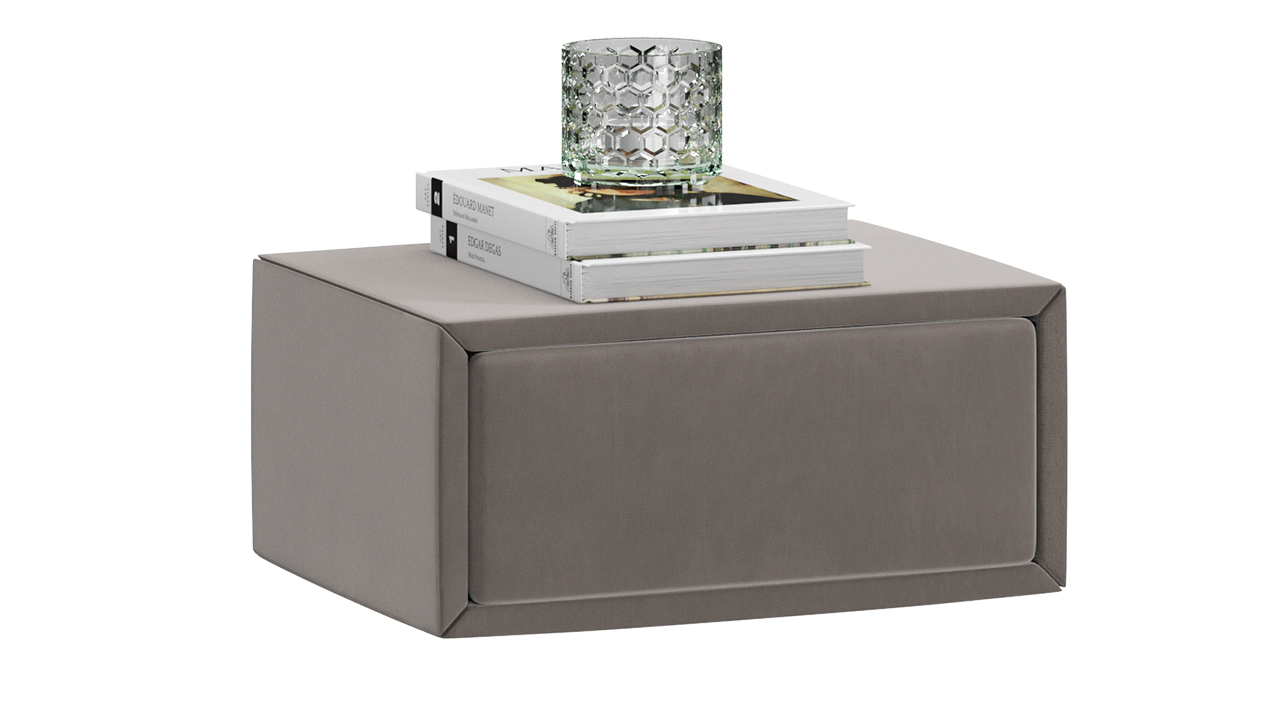 Элис тип 2 Тумба прикроватная с мягкой обивкой Велюр Мокко