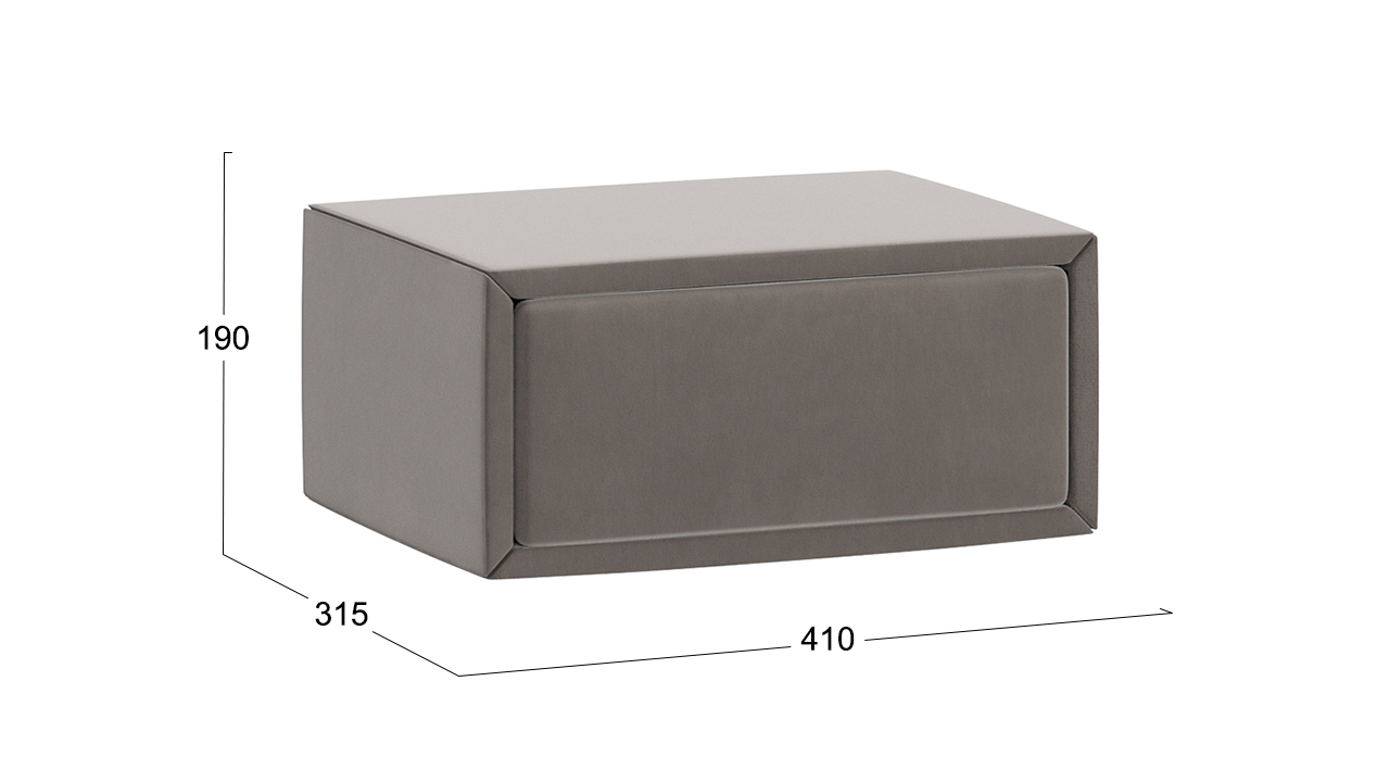 Элис тип 2 Тумба прикроватная с мягкой обивкой Велюр Мокко