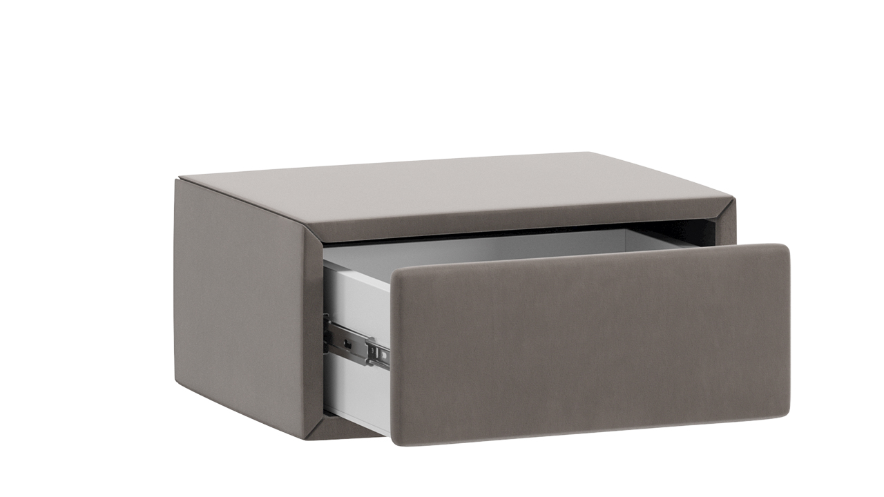 Элис тип 2 Тумба прикроватная с мягкой обивкой Велюр Мокко