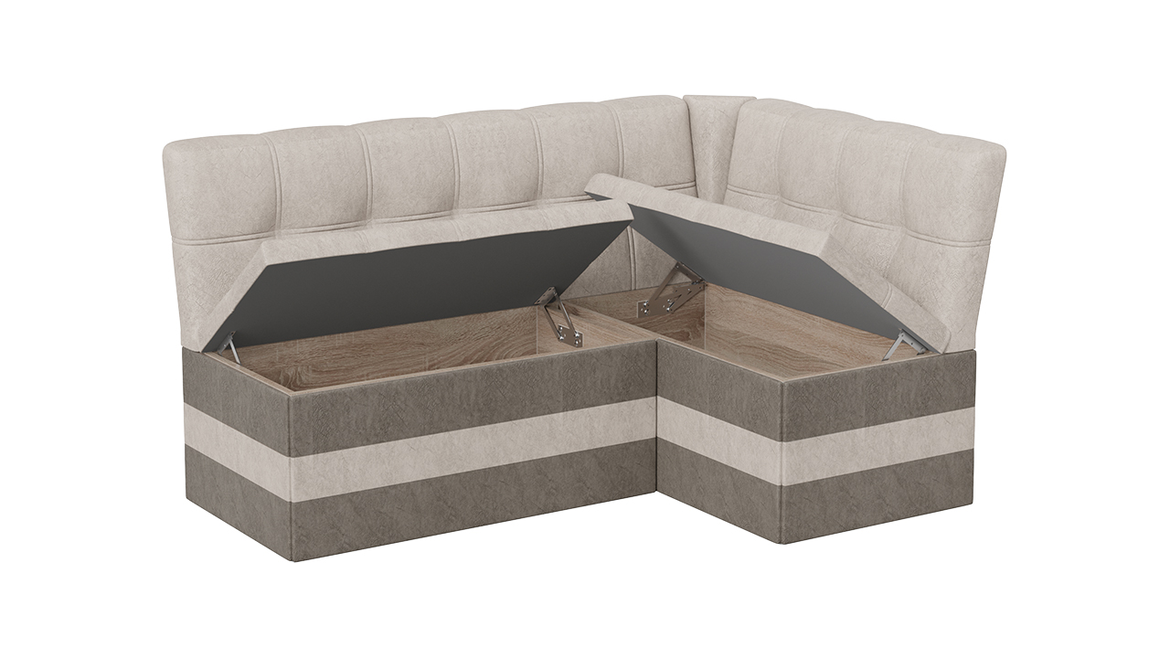 Оскар исп. 2 Скамья угловая Микровелюр Wellmart Dark Beige, Latte